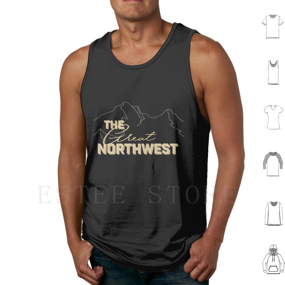 Mountain Biking Oregon - เสื้อกล้าม The Great Northwest แบบไม่มีแขน วอชิงตัน