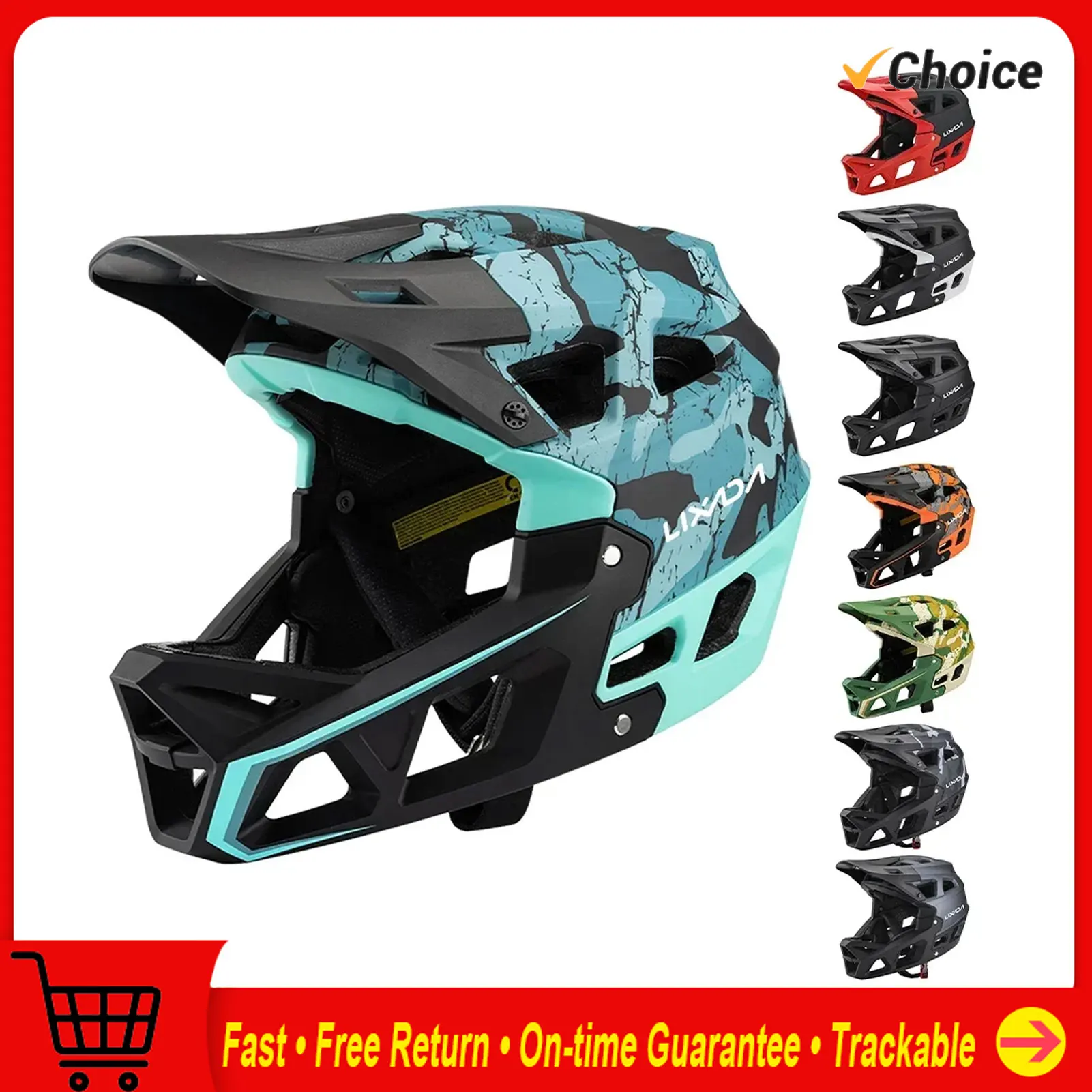 Mountain Biking Gear For Men - หมวกกันน็อคจักรยานเสือภูเขาแบบเต็มใบสำหรับการแข่งขันดาวน์ฮิลล์สำหรับผู้ใหญ่ พร้อมช่องระบายอากาศ 31 ช่อง และกระบังหน้าปรับได้ สำหรับผู้ชาย/ผู้หญิง
