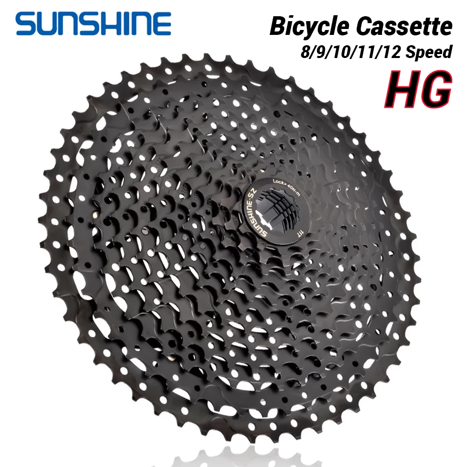 Cassette 11 Speed - ซันไชน์จักรยาน CASSETTE จักรยานเสือภูเขาสีดํา Freewheel 8/9/10/11/12 ความเร็ว