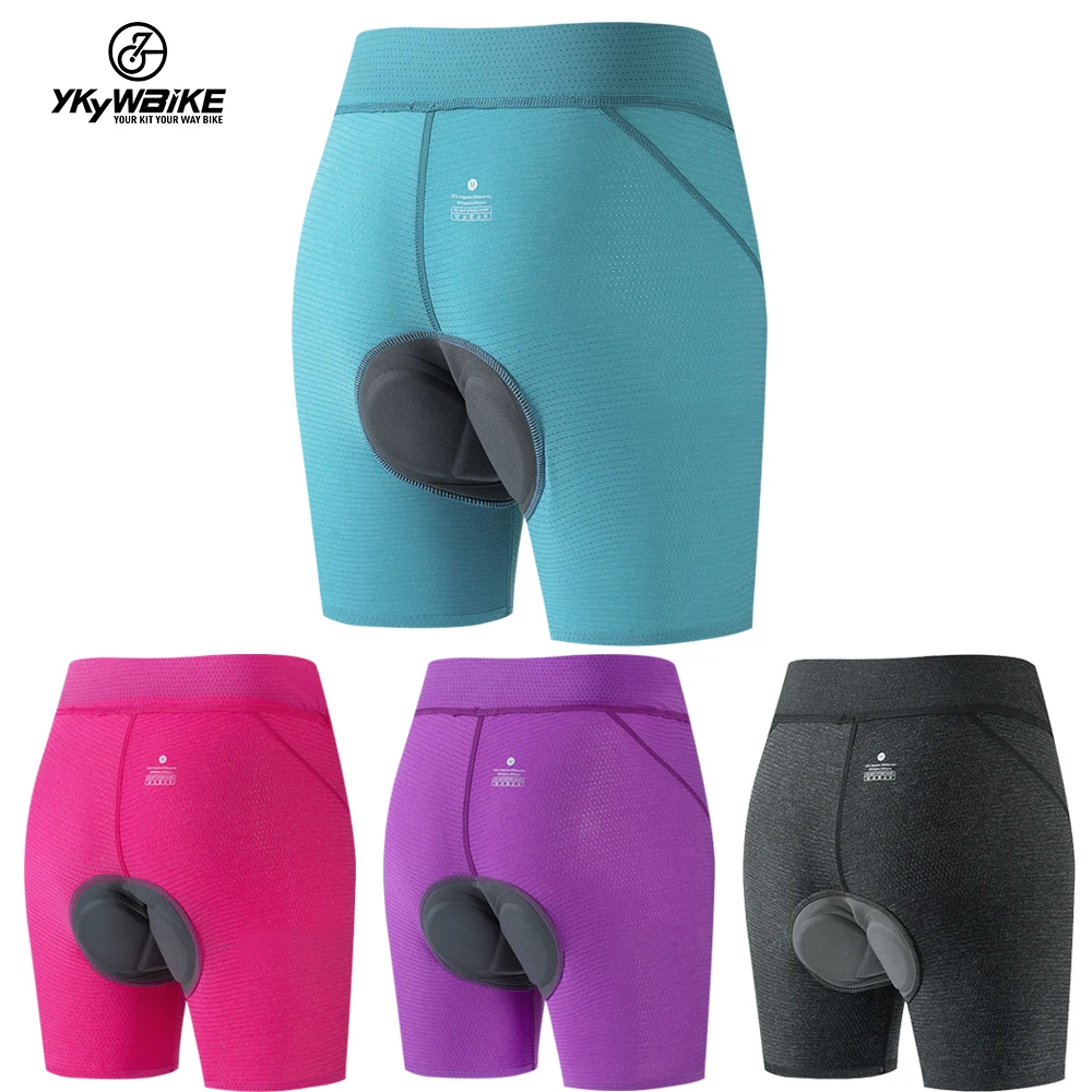 Mountain Biking Pants Women - YKYWBIKE - กางเกงในสำหรับปั่นจักรยานสำหรับผู้หญิง, กางเกงปั่นจักรยานเสือภูเขาแบบสั้น, วัสดุผ้าฟลีซ 3