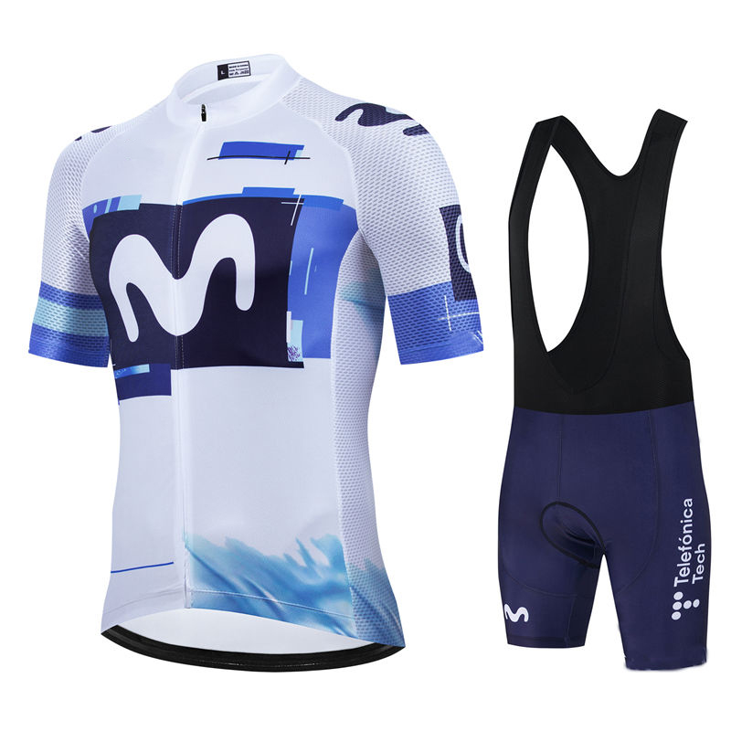 Mountain Biking Jerseys Men - Movistar ทีม Pro ฤดูร้อนชุดขี่จักรยาน Jersey Men's
