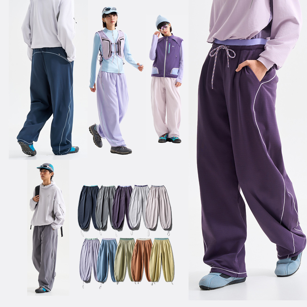 Mountain Biking Pants Women - กางเกงขายาวผู้ชายผู้หญิงสำหรับกิจกรรมกลางแจ้ง แห้งเร็ว ทรงหลวม สปอร์ต วิ่งจ๊อกกิ้ง ลำลอง