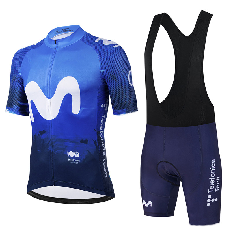 Movistar ทีม Pro ฤดูร้อนชุดขี่ - Mountain Biking Jerseys Men บทวิจารณ์และราคา